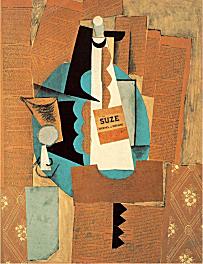Verre et bouteille de Suze (Picasso, 1912)